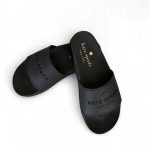 Kate Spade Women’s Sunny Black Logo Slide Sandals. Size 6